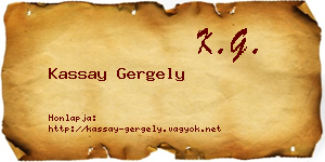 Kassay Gergely névjegykártya